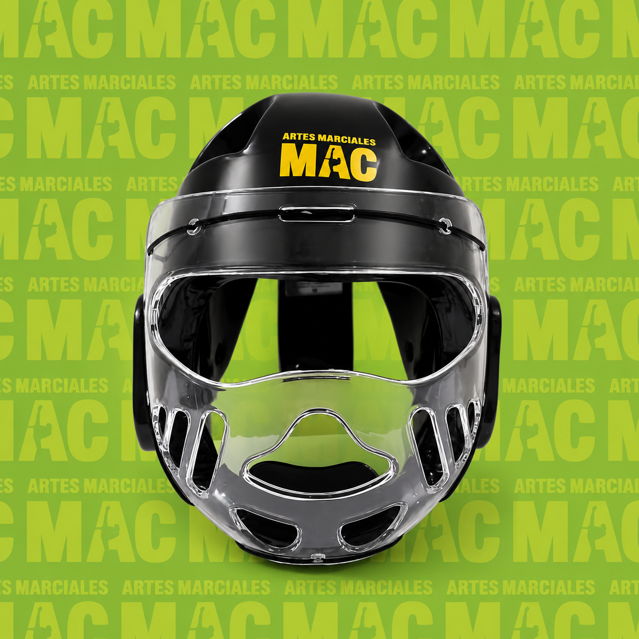 Casco Taekwondo negro & amarillo MAC